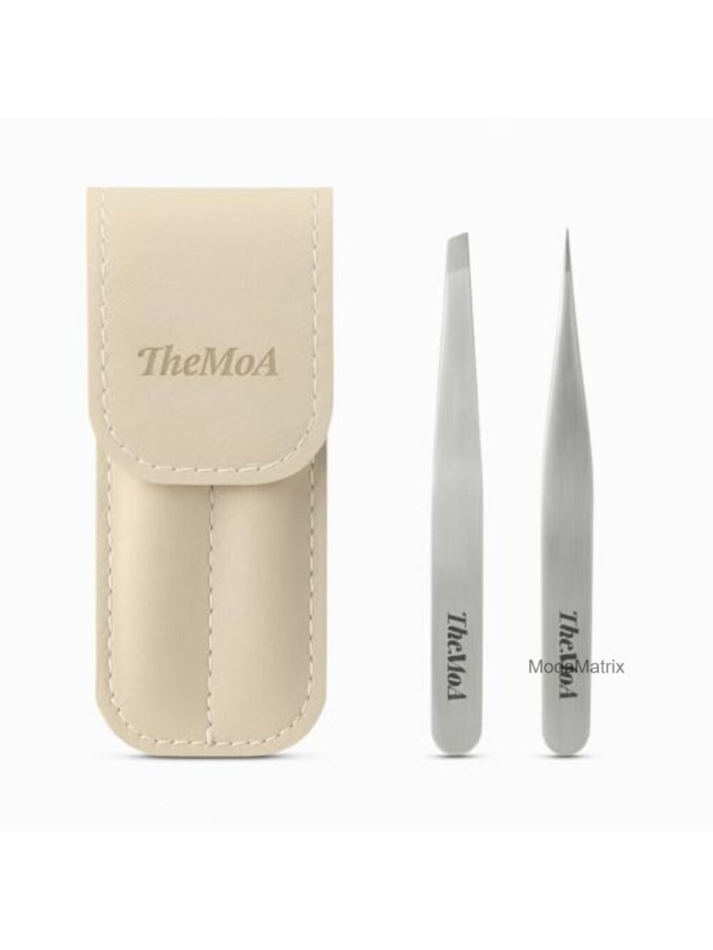 Precision Tweezers Set Stainless Steel Pointed Slant Tip for Eyebrow Facial Hair